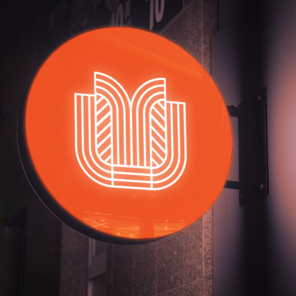 Verlicht rond uithangbord - Dubbelzijdig