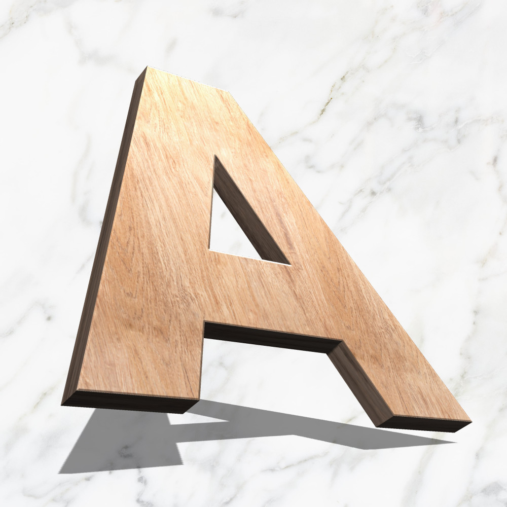 Uitgesneden houten letters